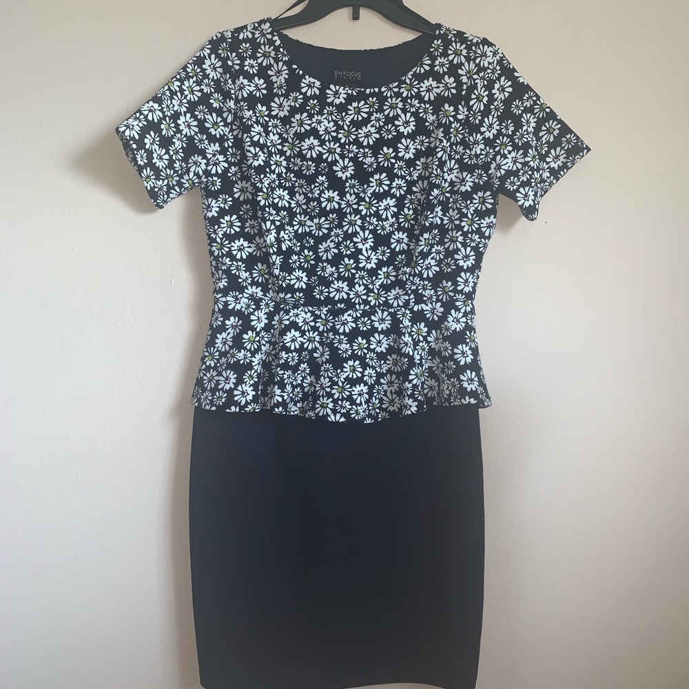 Enfocus Studios flower peplum top attached skirt